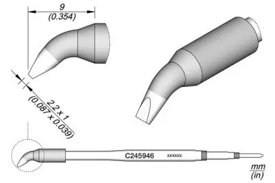 JBC C245-946 Forrasztópákacsúcs