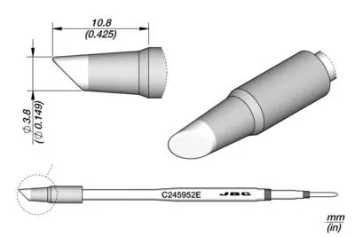 JBC C245-952E Forrasztópákacsúcs