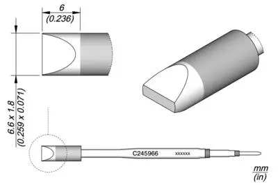 JBC C245-966 Forrasztópákacsúcs