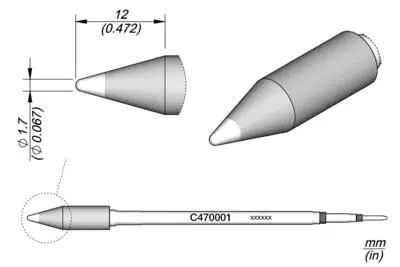 JBC C470-001 Forrasztópákacsúcs