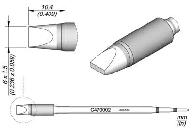 JBC C470-002 Forrasztópákacsúcs