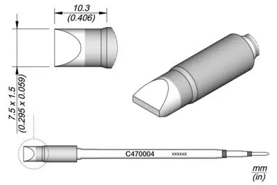 JBC C470-004 Forrasztópákacsúcs