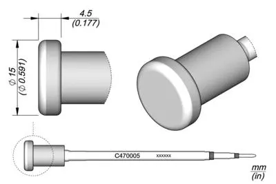 JBC C470-005 Forrasztópákacsúcs