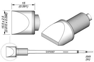 JBC C470-007 Forrasztópákacsúcs