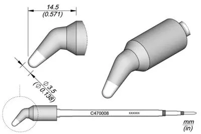 JBC C470-008 Forrasztópákacsúcs