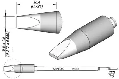 JBC C470-009 Forrasztópákacsúcs