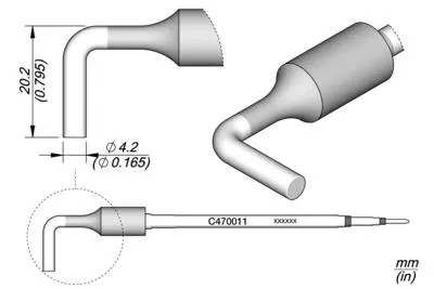 JBC C470-011 Forrasztópákacsúcs