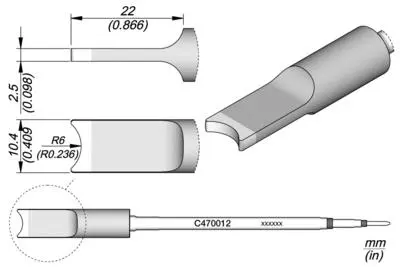 JBC C470-012 Forrasztópákacsúcs