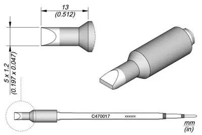 JBC C470-017 Forrasztópákacsúcs