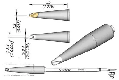 JBC C470-020 Forrasztópákacsúcs