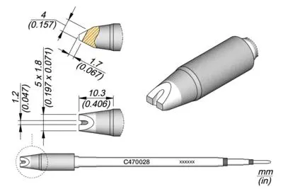 JBC C470-028 Forrasztópákacsúcs