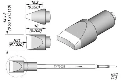 JBC C470-029 Forrasztópákacsúcs