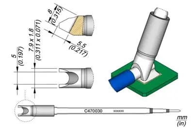 JBC C470-030 Forrasztópákacsúcs