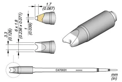 JBC C470-031 Forrasztópákacsúcs