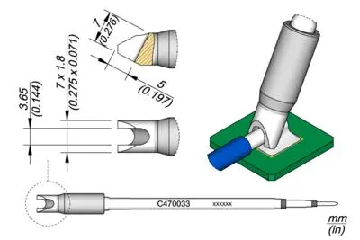 JBC C470-033 Forrasztópákacsúcs