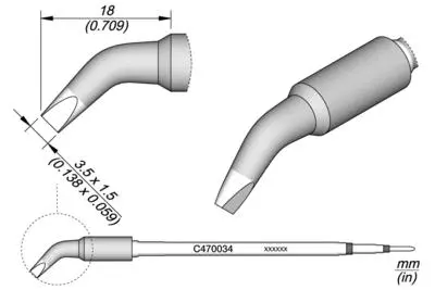 JBC C470-034 Forrasztópákacsúcs