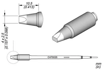 JBC C470-035 Forrasztópákacsúcs