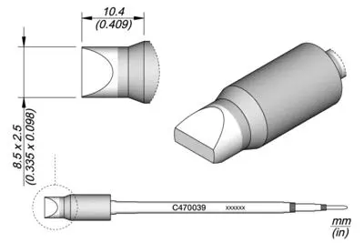 JBC C470-039 Forrasztópákacsúcs