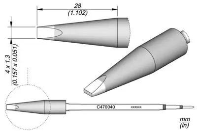 JBC C470-040 Forrasztópákacsúcs