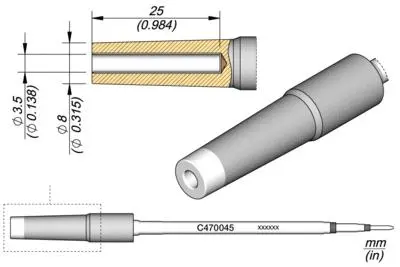 JBC C470-045 Forrasztópákacsúcs