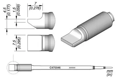 JBC C470-046 Forrasztópákacsúcs