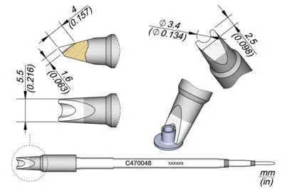 JBC C470-048 Forrasztópákacsúcs