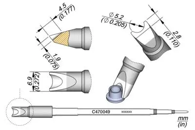 JBC C470-049 Forrasztópákacsúcs