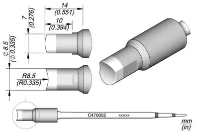 JBC C470-052 Forrasztópákacsúcs