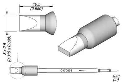 JBC C470-058 Forrasztópákacsúcs