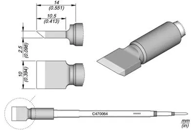 JBC C470-064 Forrasztópákacsúcs