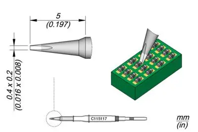 JBC C115-117 Forrasztópákacsúcs