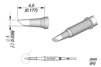 JBC C115-127 Forrasztópákacsúcs