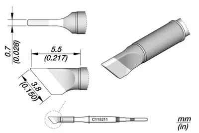 JBC C115-211 Forrasztópákacsúcs