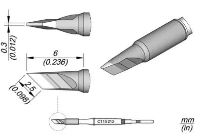 JBC C115-212 Forrasztópákacsúcs